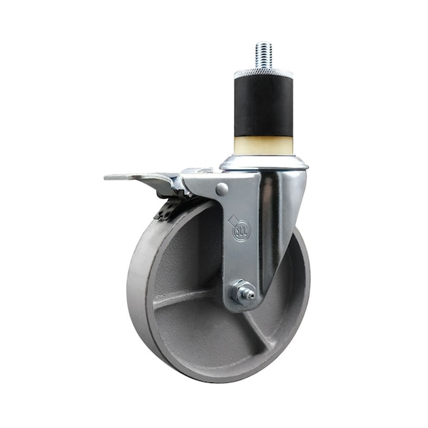 5'' Semi Steel Swivel 1-7/8'' Expanding Stem Caster Total Lock Brake